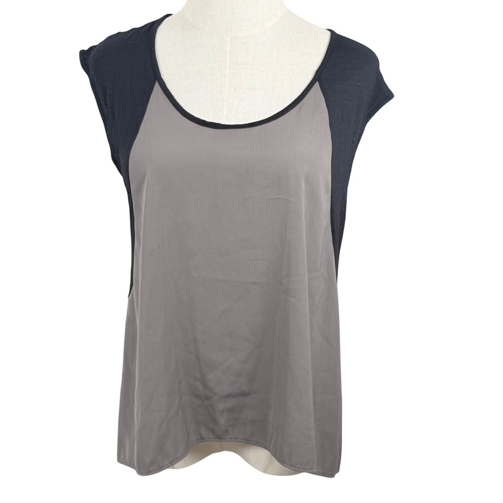 American Eagle S Viscose Knit Top Colorblock Mixed Media Cap Sleeve‎ Boho 2010s
